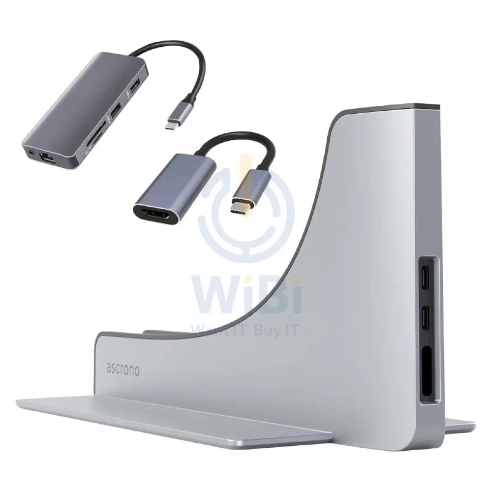 Ascrono MacBook 16’’ Docking Station with Dual 4K HDMI Monitor Adapters - USB-C / MagSafe / Space Grey Accessories >