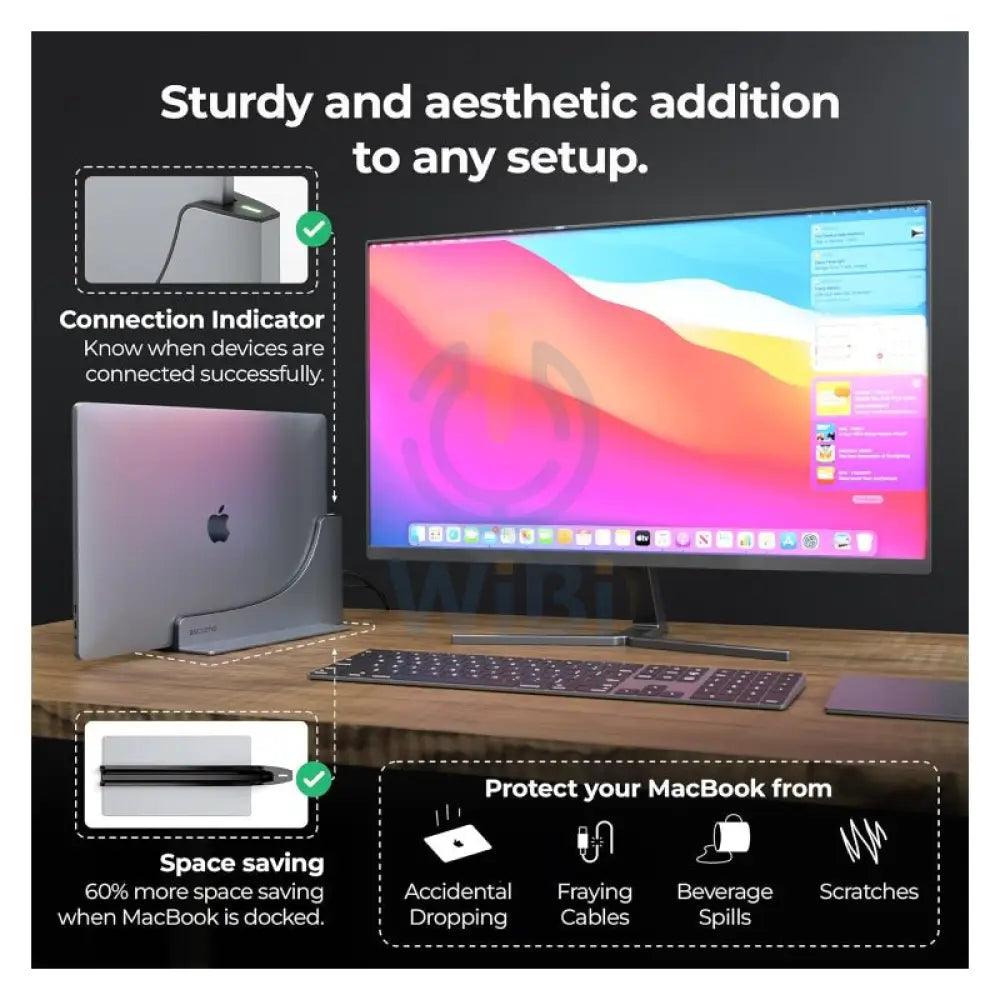 Ascrono MacBook 16’’ Docking Station with Dual 4K HDMI Monitor Adapters - USB-C / MagSafe / Space Grey Accessories >