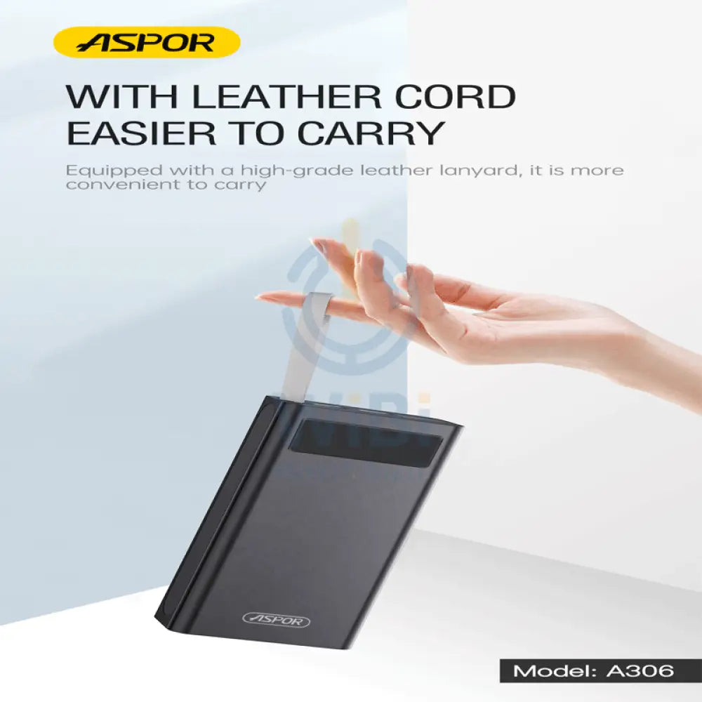 Aspor A306 Power Bank - 30000mAh / 20W / Micro USB / Type-C / Lightning / Black Accessories > Power Bank