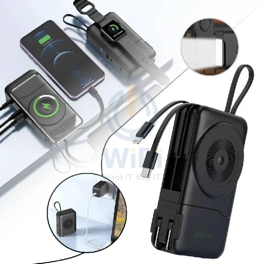 ASPOR A380 Power Bank and Charger - 10,000mAh / 35W / Black Accessories > Power Bank