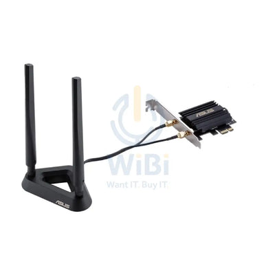 ASUS (PCE-AX58BT) AX3000 Dual Band PCI-E Wi-Fi 6 Adapter with 2 External Antennas - 5GHz (2402 Mbps) / PCI-E Networking