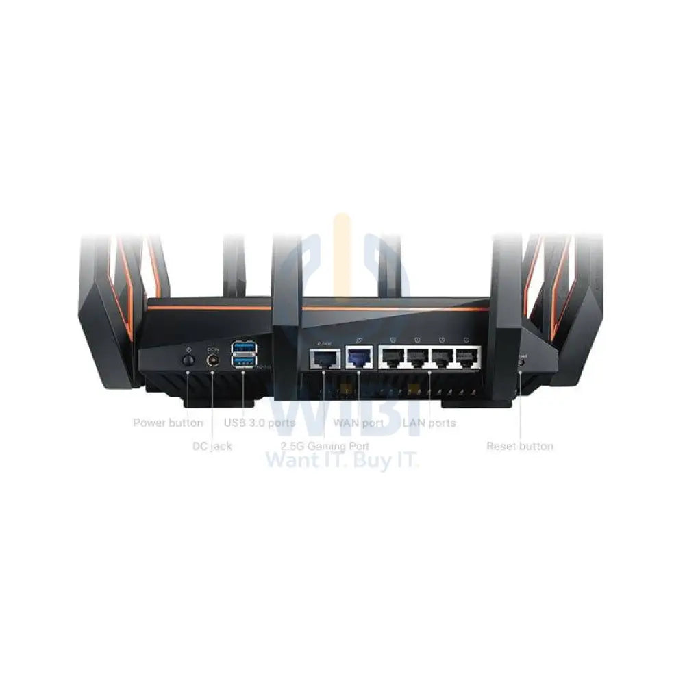 Asus Rog Rapture GT-AX11000 Wireless Router - 11000 Mbps / 2.4GHz, 5GHz / WAN / LAN / USB