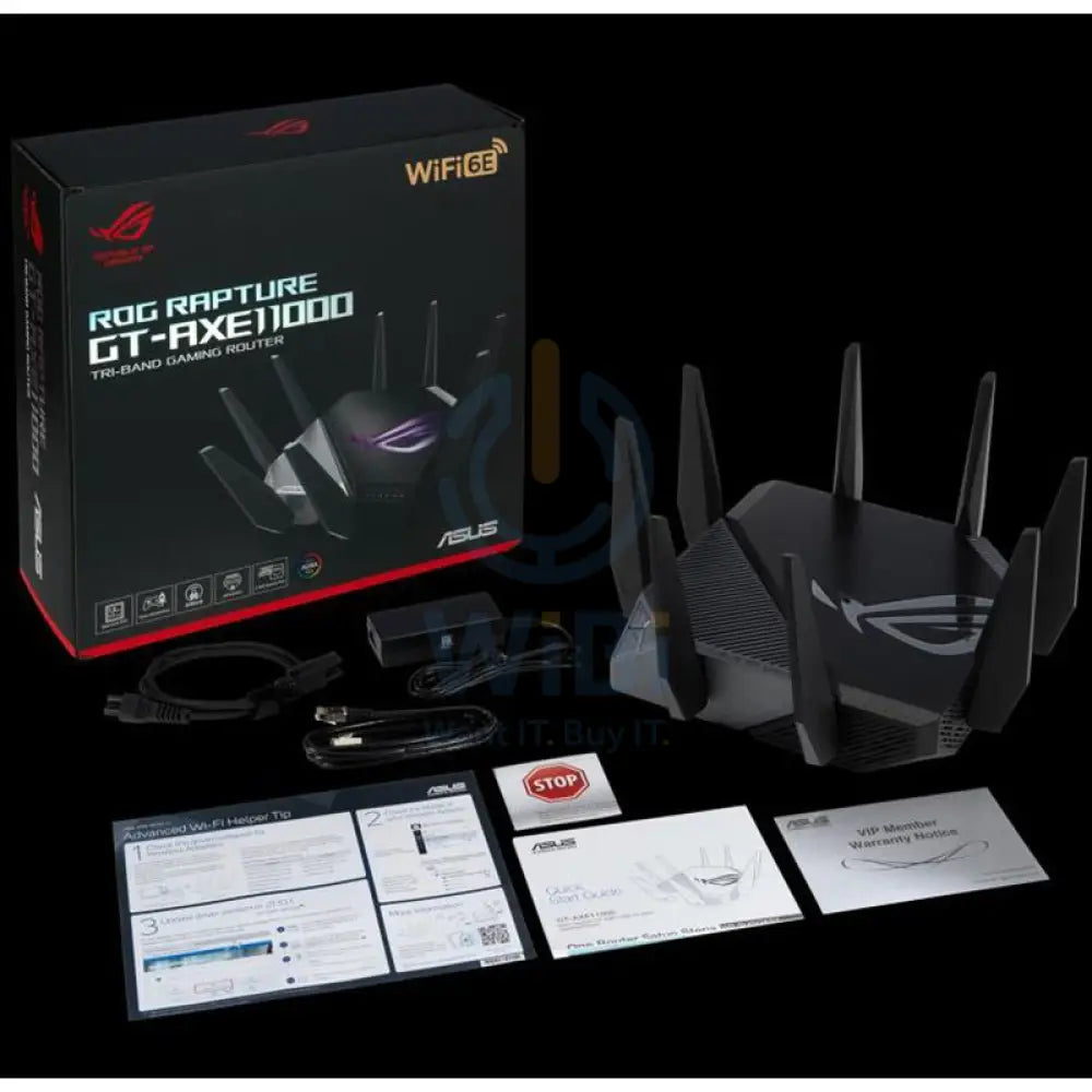 Asus Rog Rapture GT-AXE11000 Wireless Router - 1148 Mbps / 2.4GHz 5GHz 6GHz / WAN / LAN / USB Networking Products >
