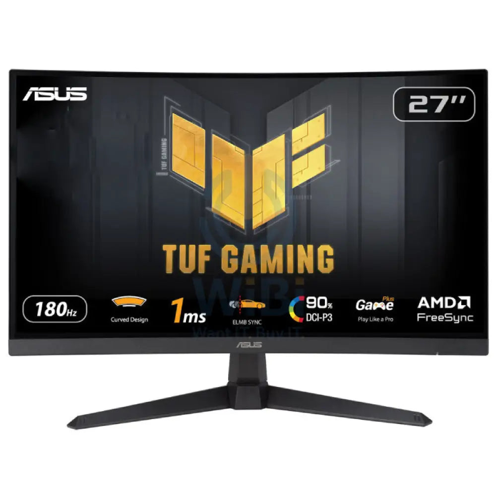 آسوس TUF TUF VG27VQ3B منحنيشاشة - 27 بوصة FHD / 1 مللي ثانية / 180 هرتز / إتش دي إم أي 2.منفذ العرض 1.2 / مكبر الصوت -شاشة