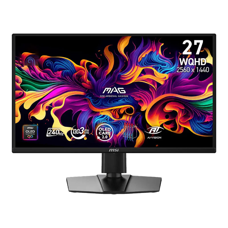 MSI MAG 272QP X24 - 27" WQHD / 0.03ms / Up to 240Hz / HDMI/DisplayPort/ QD-OLED Gaming Monitor - Black