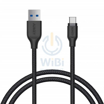 Aukey Braided Nylon Cable - 1.2m / USB 3.1 Gen 1 to USB-C / Black Accessories > Cables & Converters > Cables
