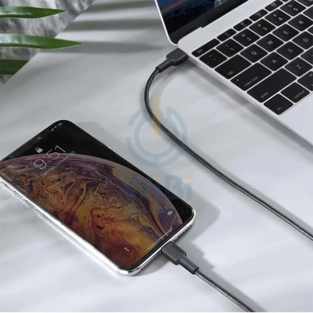 AUKEY Braided Nylon Sync USB-C to Lightning Cable(0.9m) - Black Accessories > Cables & Converters > Cables