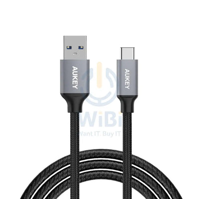 Aukey Braided Nylon USB 3.0 to USB-C Cable (1m / 3.3ft) - Black Accessories > Mobiles & Tablets > Tablets