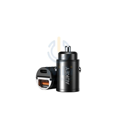 AUKEY Dual-Port Car Charger - 30W / USB-A / USB-C - Black Accessories > Mobiles & Tablets > Mobiles > Car Chargers