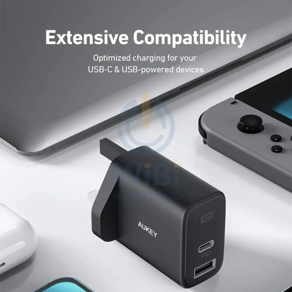 AUKEY Dual-Port Wall Charger - 32W / Black Accessories > Power Adapters