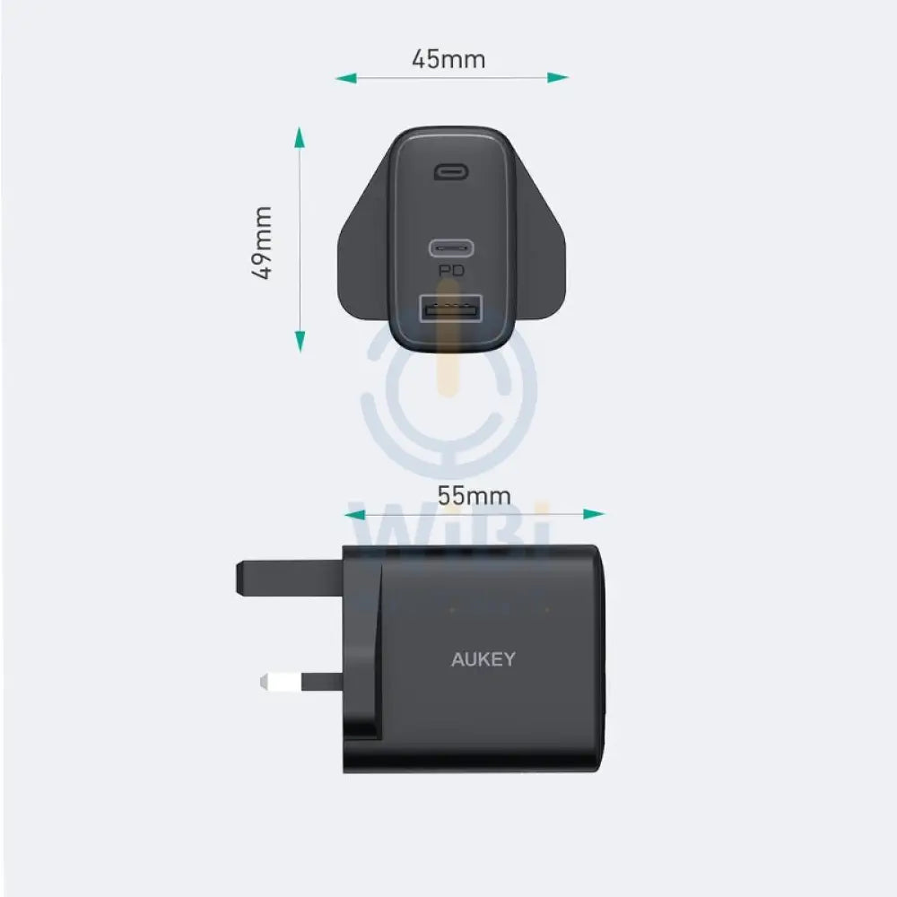 AUKEY Dual-Port Wall Charger - 32W / Black Accessories > Power Adapters