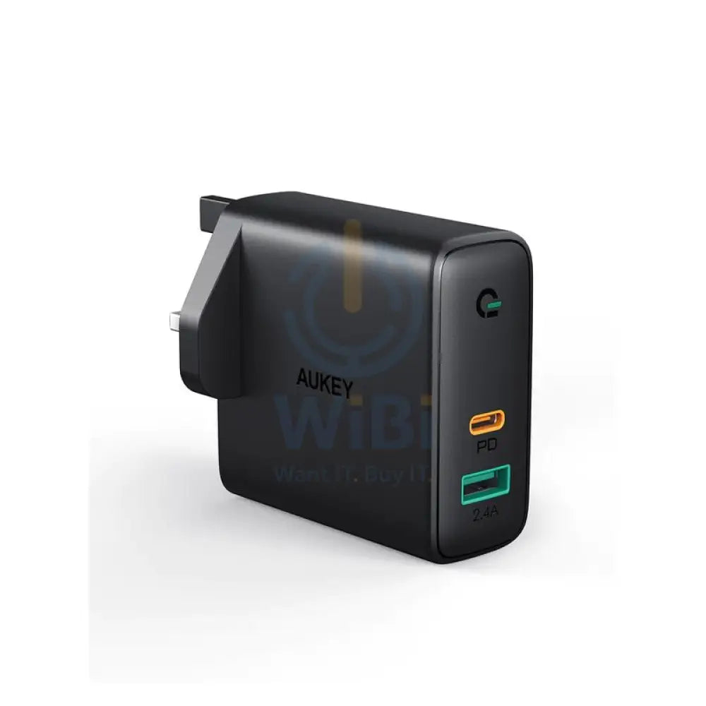 AUKEY Dual-Port Wall Charger with Dynamic Detect - 60W / USB / Black Accessories > Power Adapters