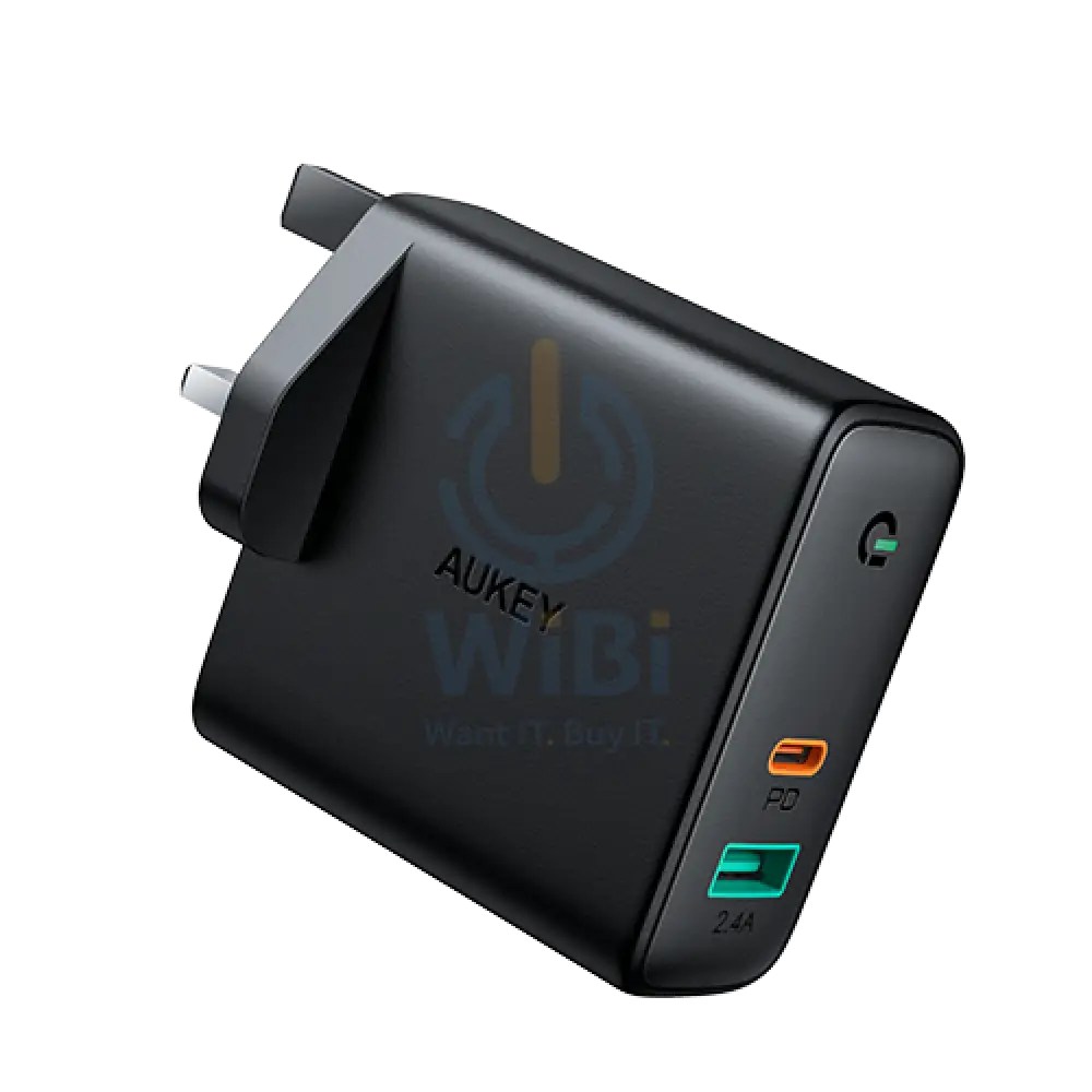 AUKEY Dual-Port Wall Charger with Dynamic Detect - 60W / USB / Black Accessories > Power Adapters