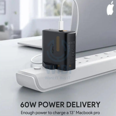 AUKEY Dual-Port Wall Charger with Dynamic Detect - 63W / Black Accessories > Power Adapters