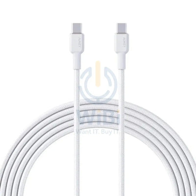 AUKEY Nylon Braided USB-C to USB-C Cable - 1 Meter / White Accessories > Cables & Converters > Cables