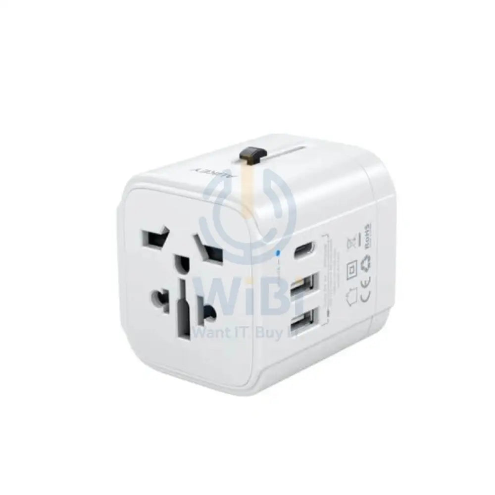 Aukey PD Universal Travel Adapter - USB-A / USB-C / White Accessories > Power Adapters