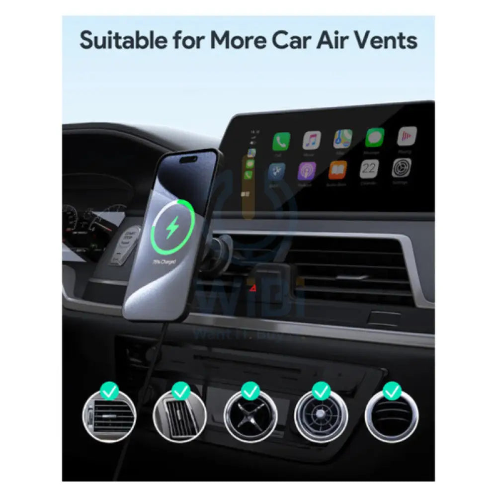 AUKEY Qi2 Wireless Car Vent Charging Mount Holder 15W / Black Accessories > Mobiles & Tablets > Mobiles > Mobile Holder