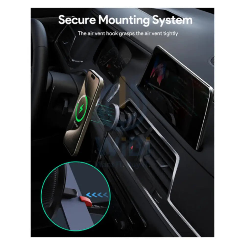 AUKEY Qi2 Wireless Car Vent Charging Mount Holder 15W / Black Accessories > Mobiles & Tablets > Mobiles > Mobile Holder