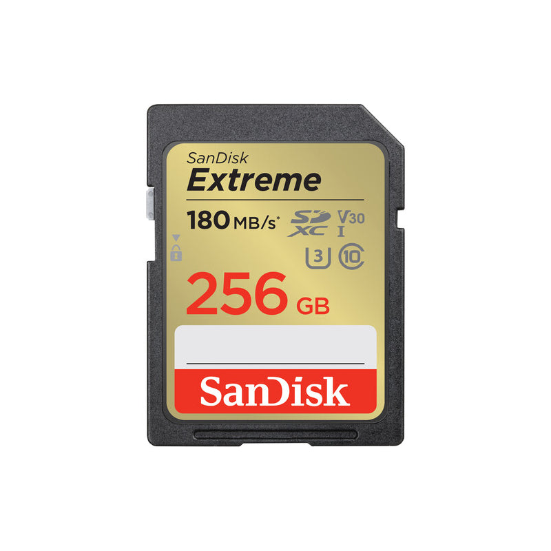 بطاقة  SanDisk Extreme SD UHS-I بطاقة  256 جيجابايت  فوق إلى