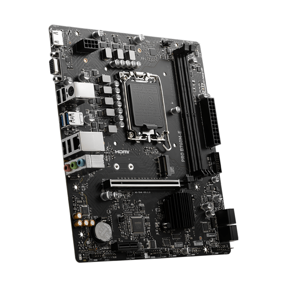 MSI PRO B760M-E  Motherboard - DDR5 / HDMI / USB - Black