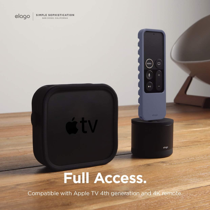 Elago R3 Protective Case for Apple TV Siri Remote - Lanyard Included - Lavender Gray - (Warehouse Packed)