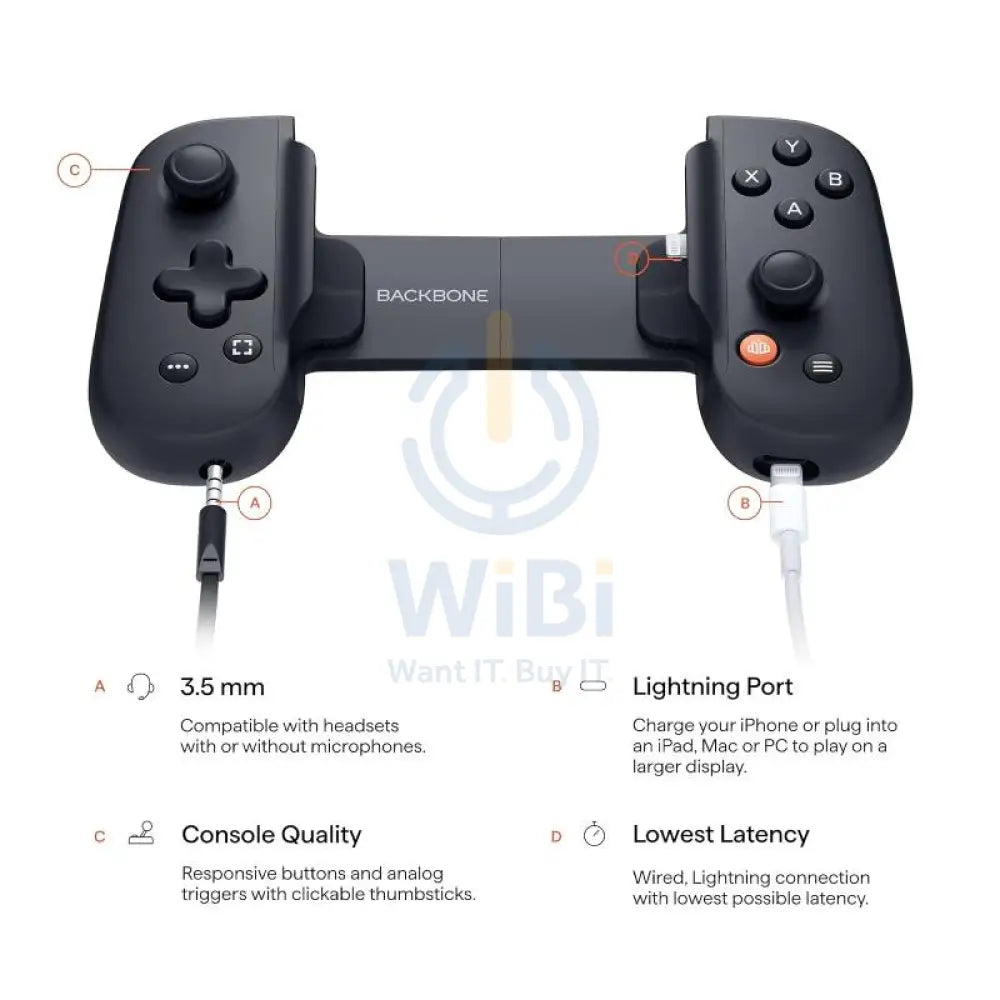 Backbone Mobile Gaming Controller - Wired / Black Accessories > Gaming Controllers
