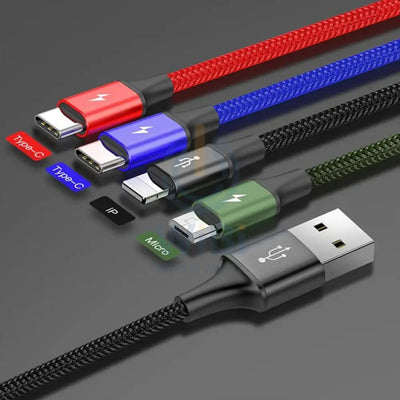 Baseus 4 in 1 Cable - Lightning / 2 x USB-C / Micro USB - Cable Accessories > Cables & Converters > Cables