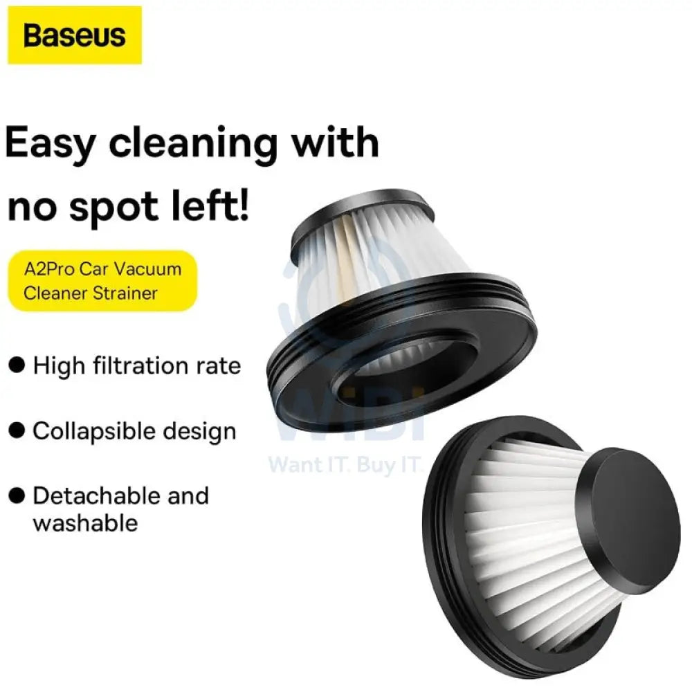 Baseus A2pro Car vacuum Cleaner strainer（2PCS) - Black Accessories > Mobiles & Tablets