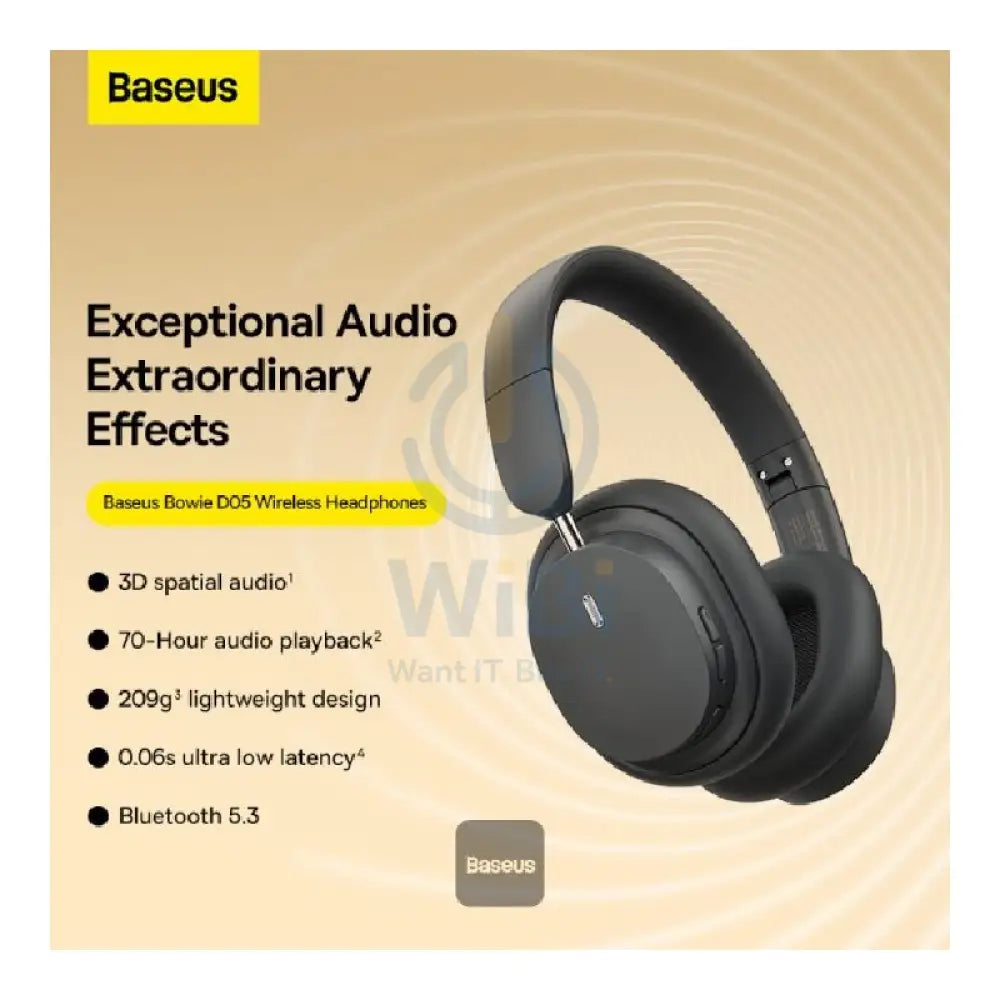Baseus Bowie D05 Wireless Headphones - Grey Accessories > Audio > Headphones