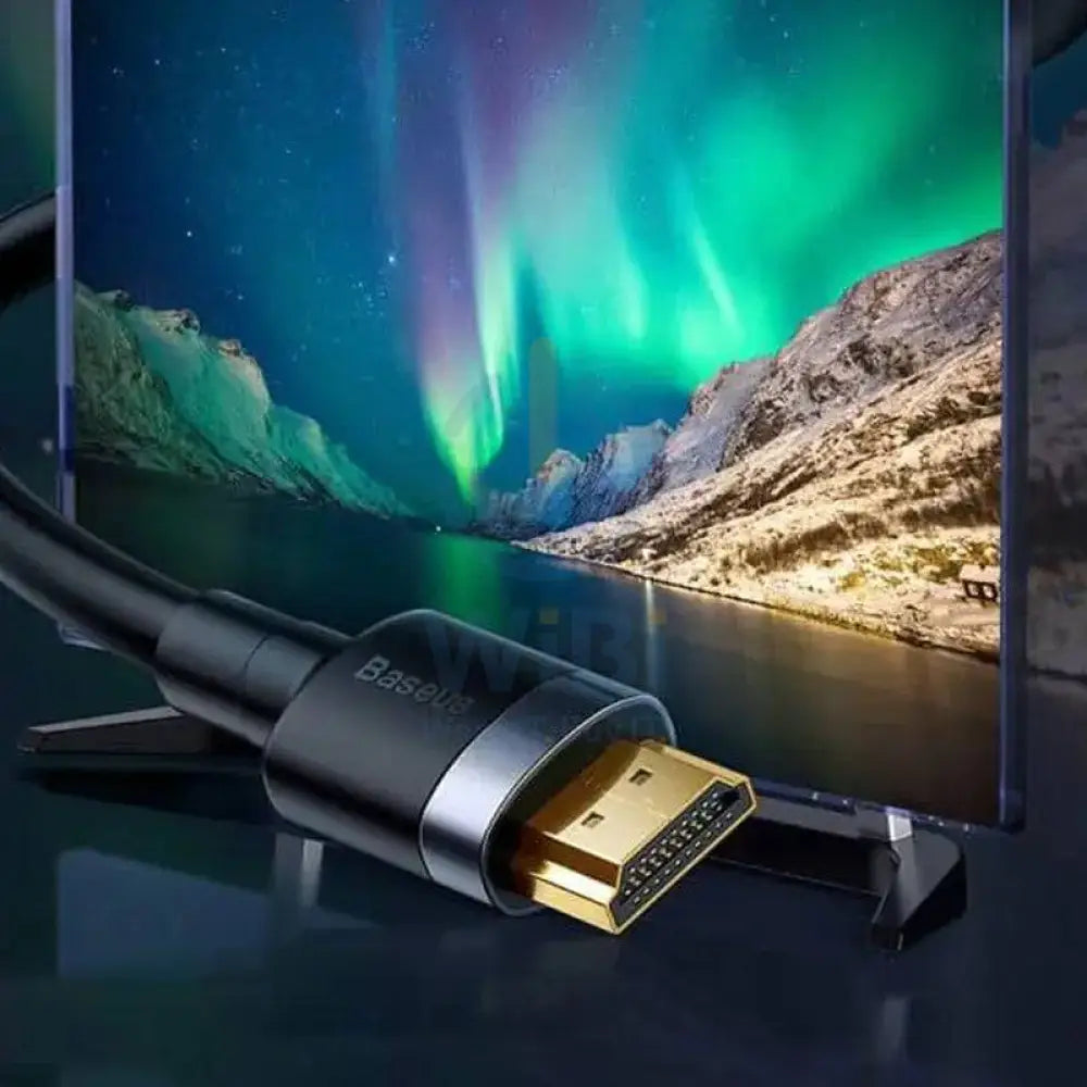باسيوس كافيولي 4K إتش دي إم أي ذكر إلى 4K إتش دي إم أي ذكر محول كابل - 2.0 / رمادي داكن + خط أسود