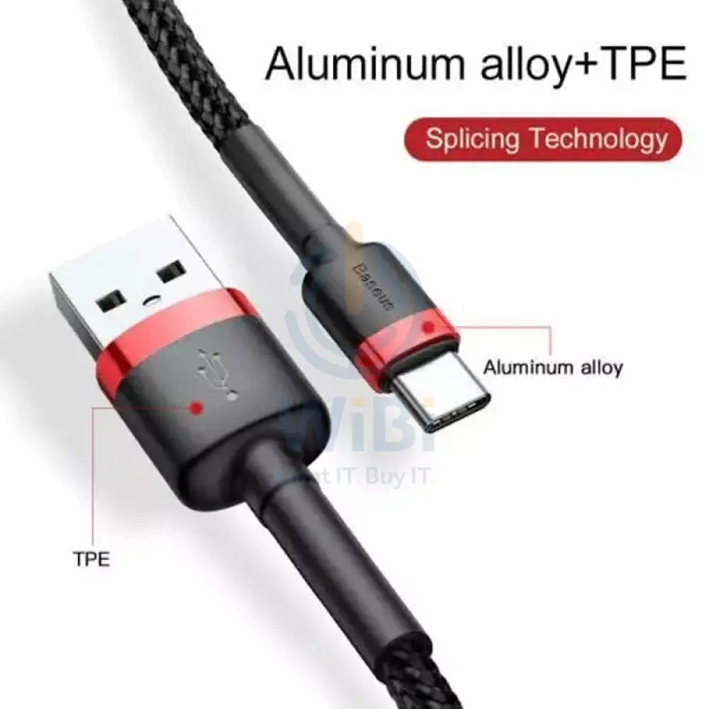 Baseus Cafule Type-C Charging Cable - 2 Meter / 2A / Black Accessories > Cables & Converters > Cables
