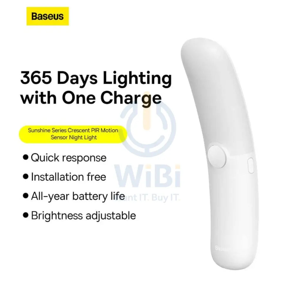 Baseus Crescent Moon Human Body Induction Night Light - 800mAh / 3,000K / White