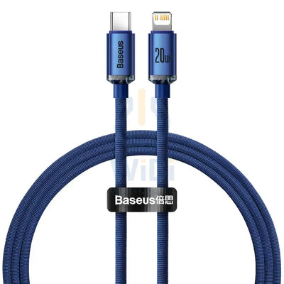 Baseus Crystal Shine Cable Type-C To Lightning Fast Charging Cable - 20W - 1.2M / Blue Accessories > Cables &
