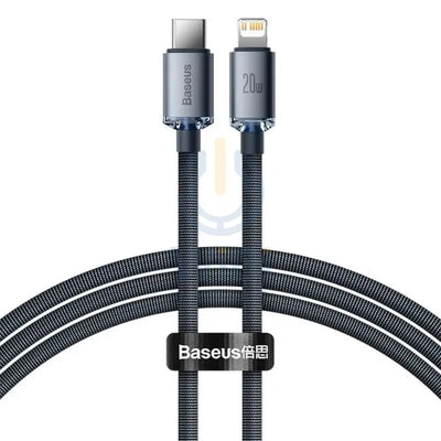 Baseus Crystal Shine Cable Type-C To Lightning Fast Charging Cable - 20W / 2M / Black Accessories > Cables & Converters