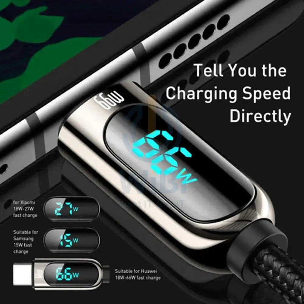 Baseus Display Fast Charging Data Cable USB to Type-C - 66W / 2m / Black Accessories > Cables & Converters > Cables >