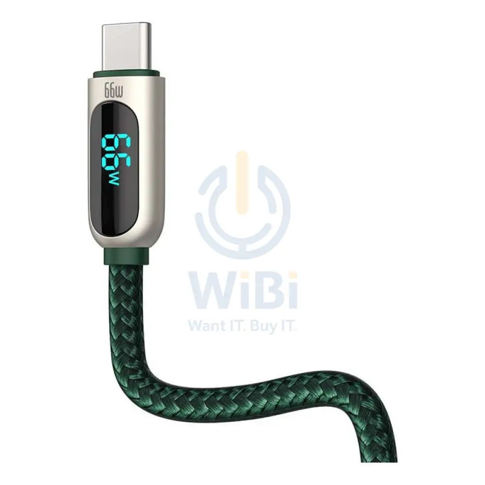 Baseus Display Fast Charging Data Cable - USB / Type-C / 66W / 1 Meter / Green Accessories > Cables & Converters >