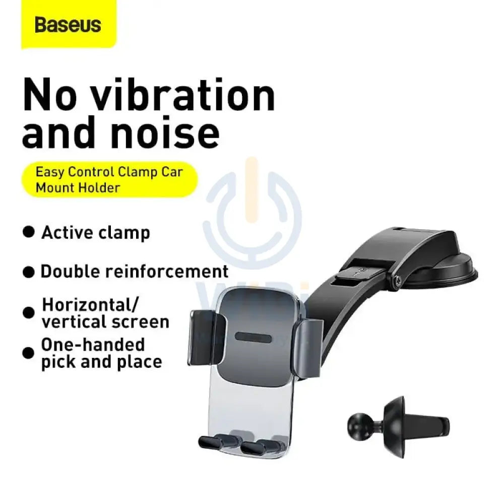 Baseus Easy Control Clamp Car Mount Holder (A Set) - Black Accessories > Mobiles & Tablets > Mobiles > Mobile Holder