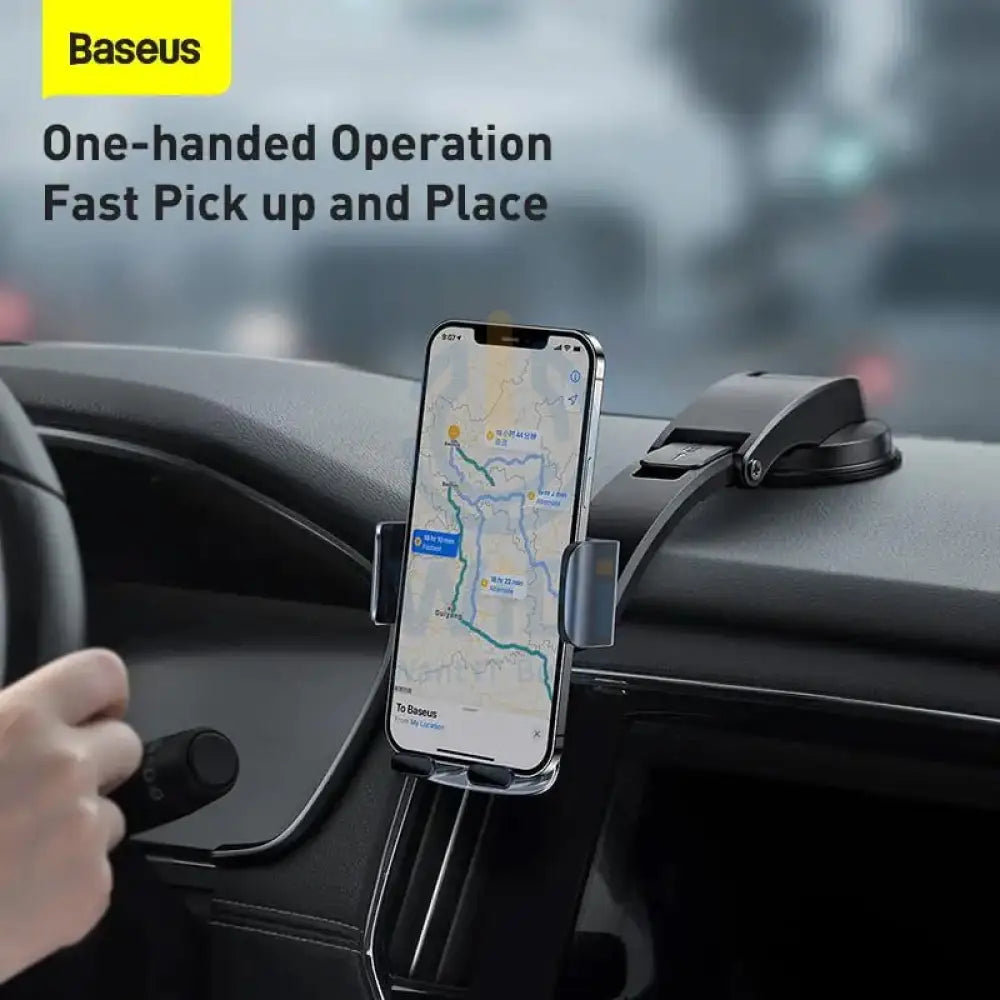 Baseus Easy Control Clamp Car Mount Holder (A Set) - Black Accessories > Mobiles & Tablets > Mobiles > Mobile Holder