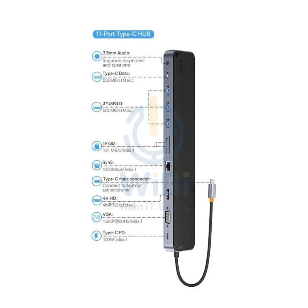 Baseus Elitejoy Gen2 11-Port Type-C HUB Adapter Accessories > Cables & Converters > Cables