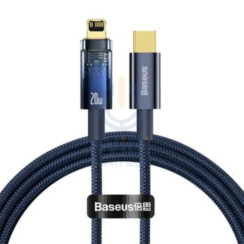 Baseus Explorer Series Auto Power-Off Fast Charging Data Cable Type-C to Lightning - 20W / 1m / Blue Accessories >