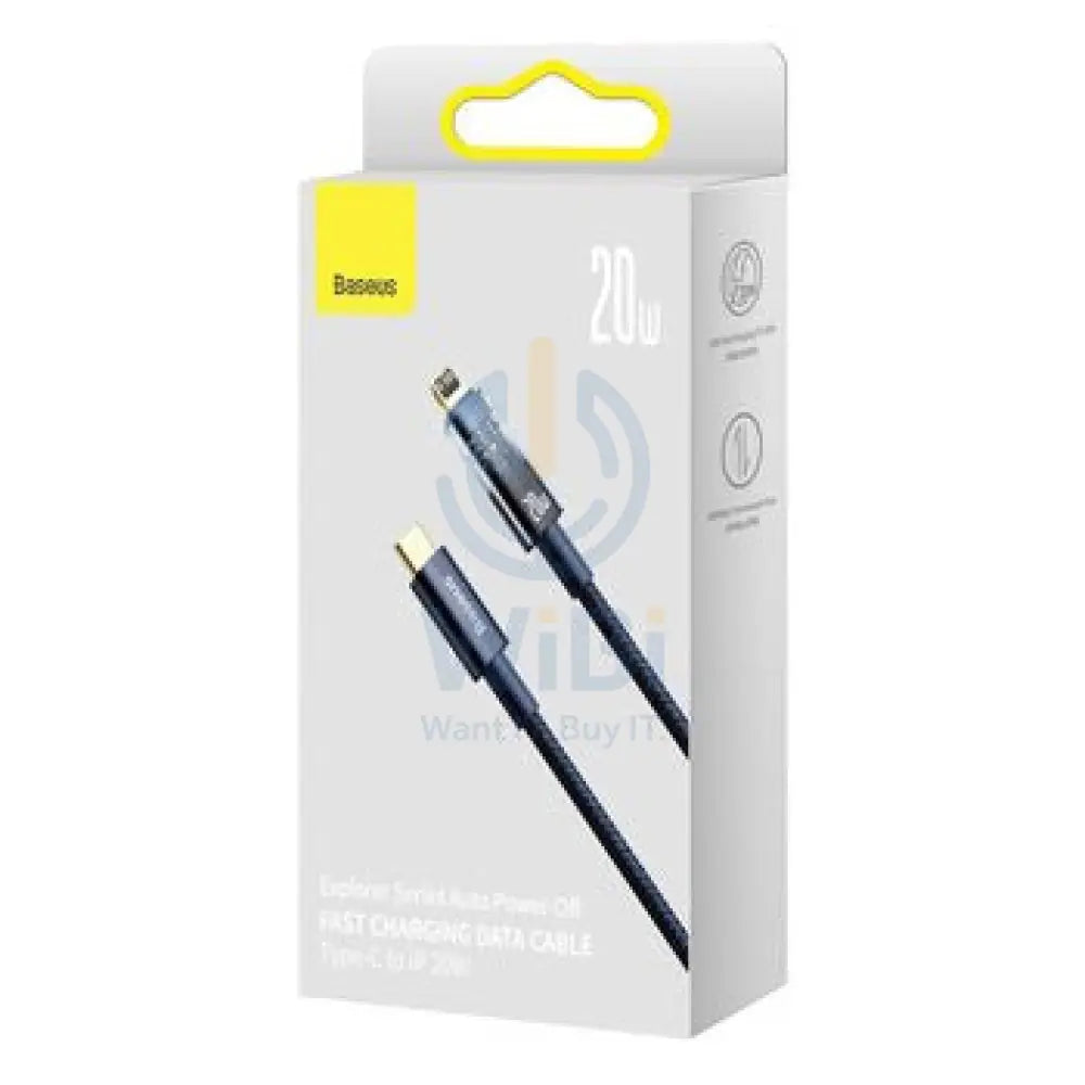 Baseus Explorer Series Auto Power-Off Fast Charging Data Cable Type-C to Lightning - 20W / 1m / Blue Accessories >