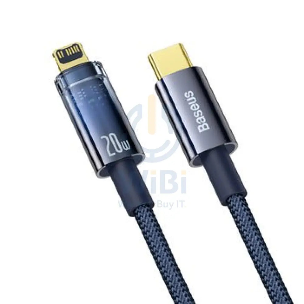 Baseus Explorer Series Auto Power-Off Fast Charging Data Cable Type-C to Lightning - 20W / 1m / Blue Accessories >
