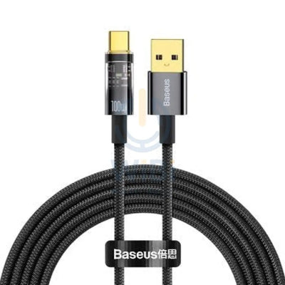 Baseus Explorer Series Auto Power-Off Fast Charging Data Cable USB to Type-C - 100W / 2m / Black Accessories > Cables &