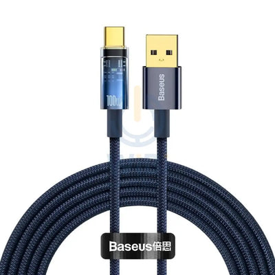 Baseus Explorer Series Auto Power-Off Fast Charging Data Cable USB to Type-C - 100W / 2m / Blue Accessories > Cables &