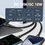 Baseus Flash Series Two-for-three Fast Charging Data Cable U+C to M+L+C - 1.2 Meters / 100W / Black