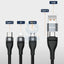 Baseus Flash Series Two-for-three Fast Charging Data Cable U+C to M+L+C - 1.2 Meters / 100W / Black