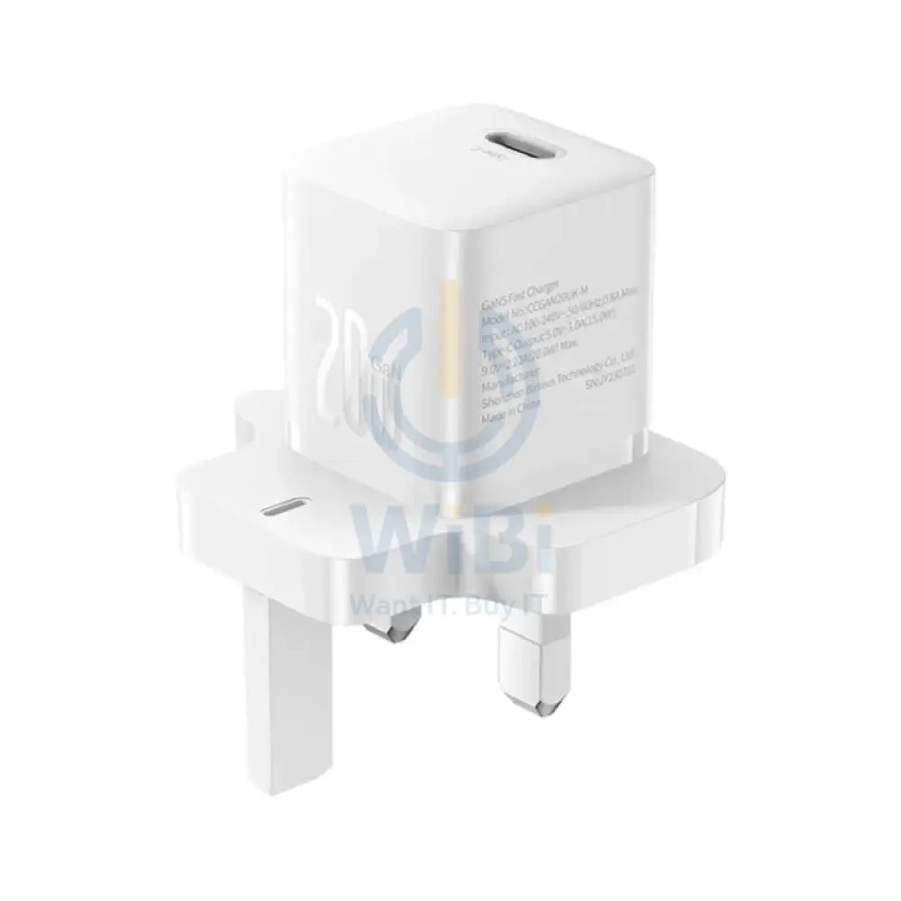 Baseus GaN5 Mini Fast Charger - 20W / Moon White Accessories > Power Adapters
