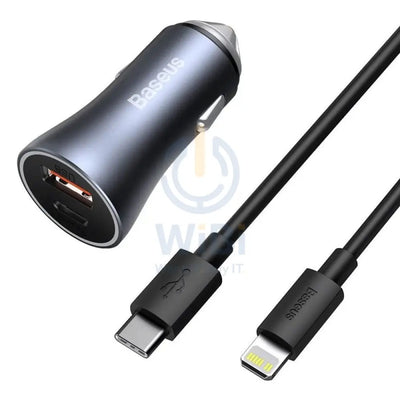 شاحن سيارة بيسوس جولدن كونتاكتور برو USB  Type C - 40W/ أسود