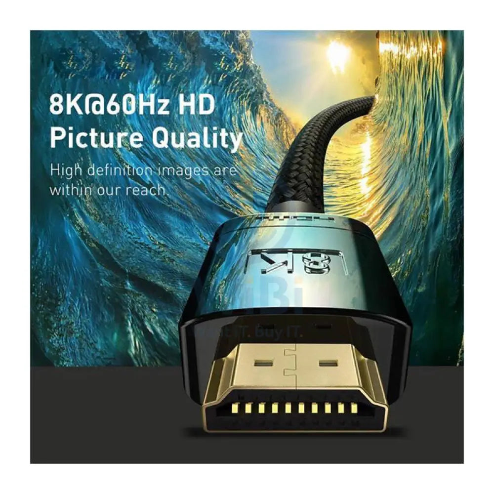 Baseus High Definition HDMI 8K to HDMI 8K Cable - 1 Meter / Black