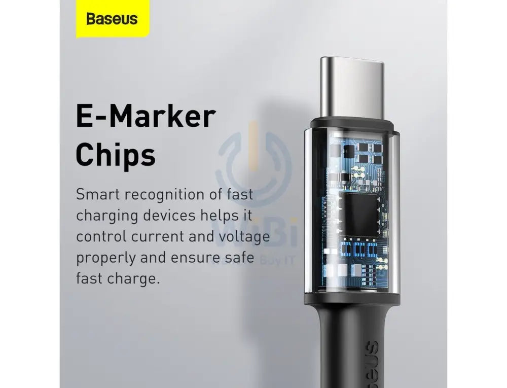 Baseus High Density Braided Fast Charging Data Cable - Type-C / 100W / 1 Meter / Black Accessories > Cables &